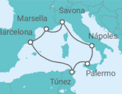 Itinerario del Crucero Entre Italia y África - Costa Cruceros