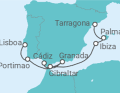 Itinerario del Crucero Portugal, España, Gibraltar - NCL Norwegian Cruise Line