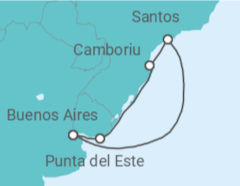 Itinerario del Crucero Brasil, Uruguay - MSC Cruceros