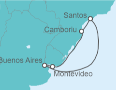 Itinerario del Crucero Brasil, Uruguay, Argentina - MSC Cruceros
