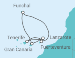 Itinerario del Crucero Oasis del Atlántico - Costa Cruceros
