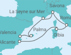 Itinerario del Crucero Armonía de colores y sabores - Costa Cruceros