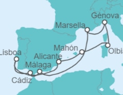 Itinerario del Crucero España, Portugal, Italia, Francia - MSC Cruceros
