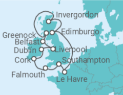 Itinerario del Crucero Reino Unido, Irlanda, Francia - Princess Cruises