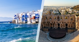 Atenas y Mykonos en avión
