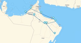 Ruta desde el Golfo de Arabia hasta el Océano Índico