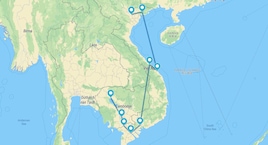 Vietnam con Delta del Mekong y Camboya