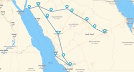 Ruta desde Yeda a Riad con Tabuk, Neom y Valle de Hisma