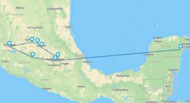 Ciudad de México, Querétaro, Guanajuato, Guadalajara, Morelia y Riviera Maya
