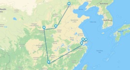 Pekín, Luoyang, Xian, Guilin, Hangzhou, Suzhou y Shanghái