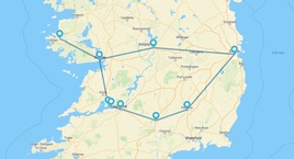 Ruta desde el Este al Oeste de la Isla Esmeralda y Tesoros Irlandeses