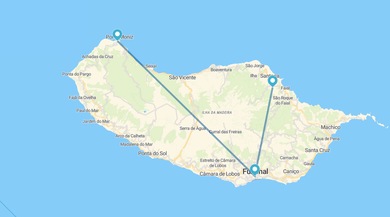 Funchal, Puerto Moniz, Santana y Trekking Levada Norte